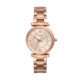  Shop Authentic Fossil Carlie Rose Gold Dial Rose Gold Steel Strap Watch for Women - ES4301 - Luxxuri