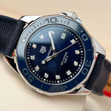  Shop Authentic Tag Heuer Aquaracer Quartz Mother of Pearl Blue Dial Blue NATO Strap Watch for Women - WAY131L.FT6091 - Luxxuri