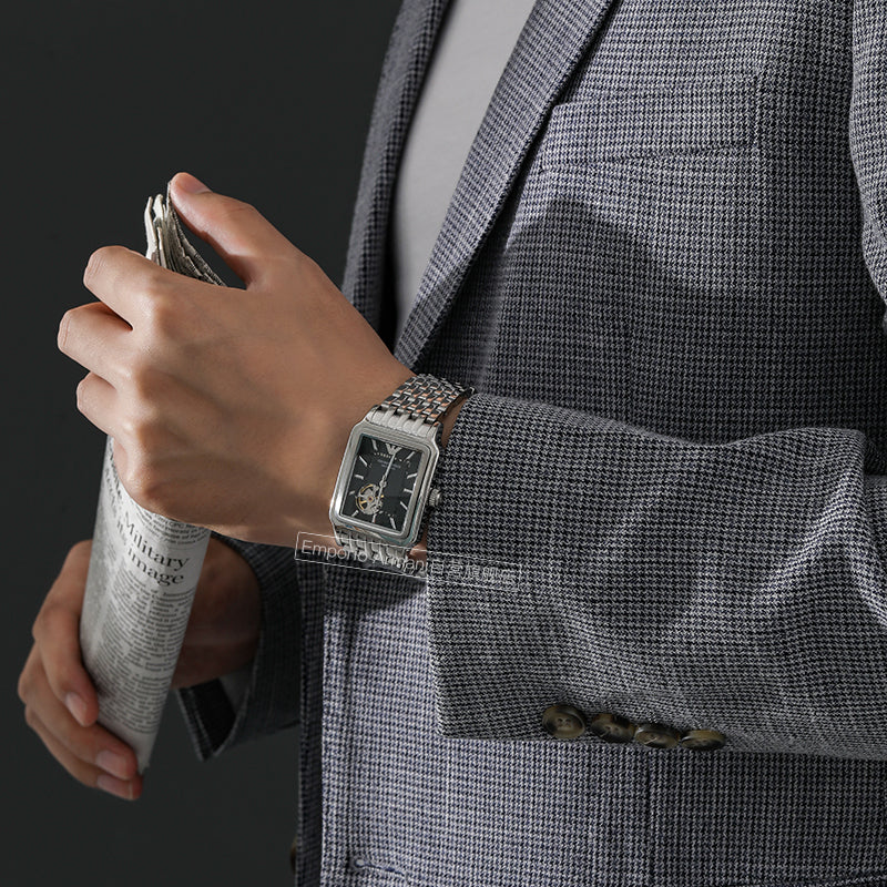  Shop Authentic Emporio Armani Diego Automatic Black Dial Silver Steel Strap Watch For Men - AR60057 - Luxxuri