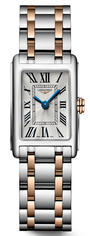  Shop Authentic Longines Dolcevita 18K Gold Silver Dial Two Tone Steel Strap Watch for Women - L5.258.5.71.7 - Luxxuri