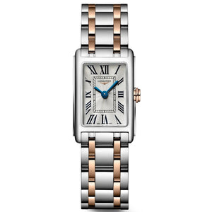  Shop Authentic Longines Dolcevita 18K Gold Silver Dial Two Tone Steel Strap Watch for Women - L5.258.5.71.7 - Luxxuri