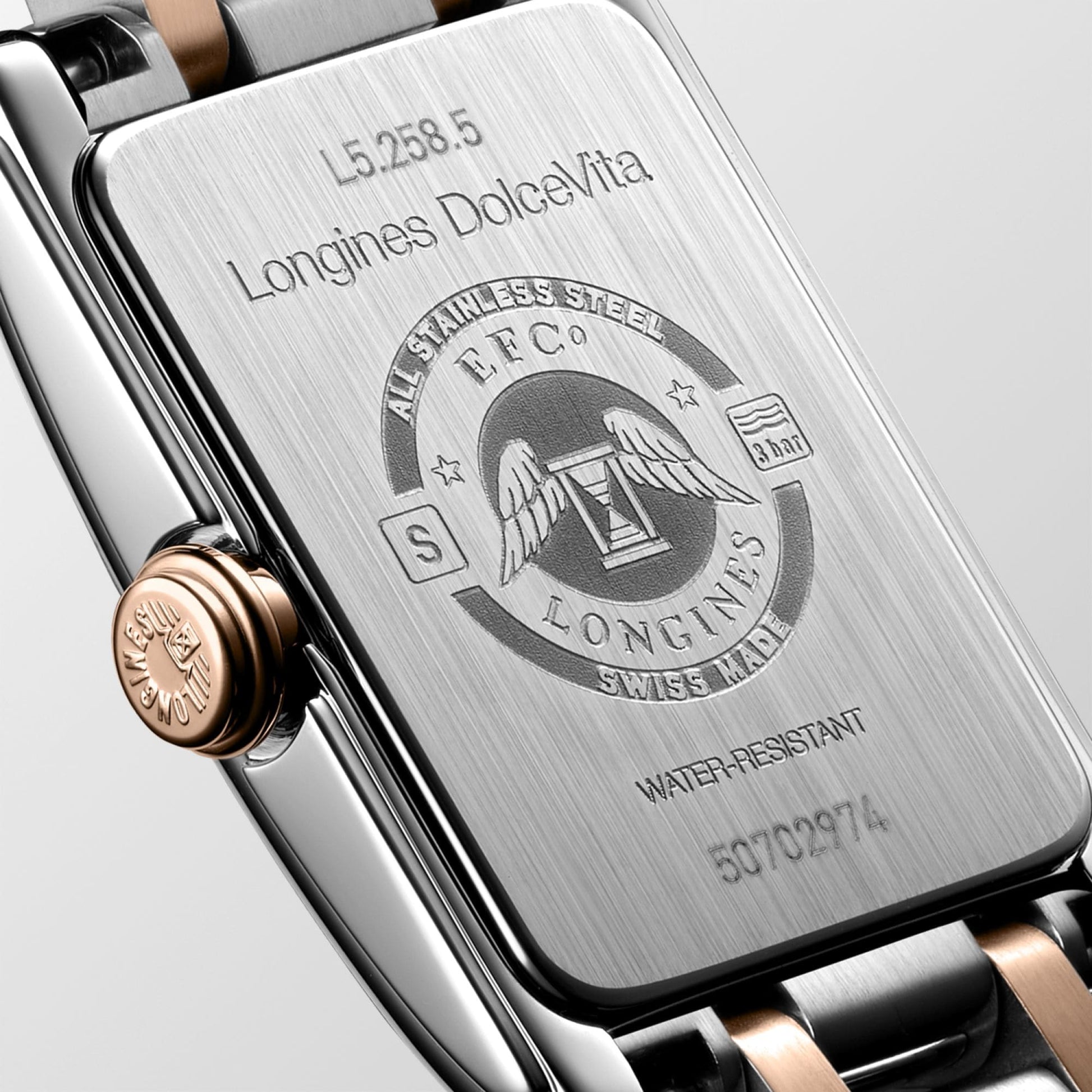  Shop Authentic Longines Dolcevita 18K Gold Silver Dial Two Tone Steel Strap Watch for Women - L5.258.5.71.7 - Luxxuri