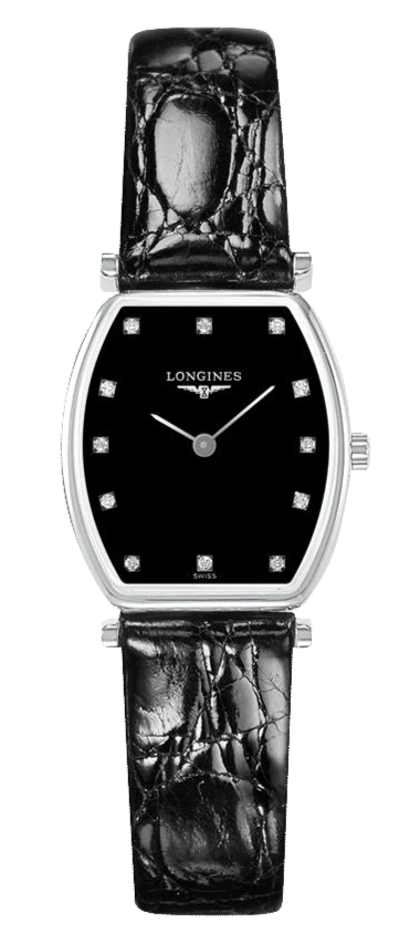  Shop Authentic Longines La Grande Classique de Longines Tonneau Black Dial Black Leather Strap Watch for Women - L4.205.4.58.2 - Luxxuri