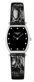  Shop Authentic Longines La Grande Classique de Longines Tonneau Black Dial Black Leather Strap Watch for Women - L4.205.4.58.2 - Luxxuri
