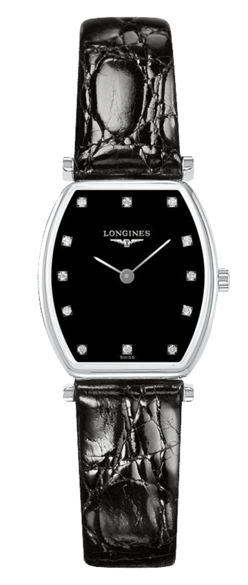  Shop Authentic Longines La Grande Classique de Longines Tonneau Black Dial Black Leather Strap Watch for Women - L4.205.4.58.2 - Luxxuri