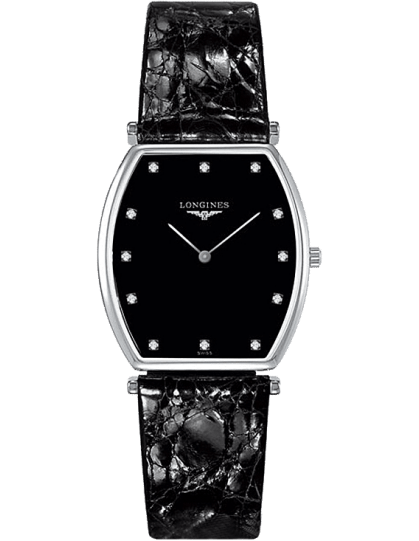  Shop Authentic Longines La Grande Classique de Longines Tonneau Black Dial Black Leather Strap Watch for Women - L4.205.4.58.2 - Luxxuri