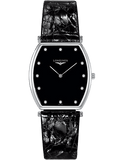  Shop Authentic Longines La Grande Classique de Longines Tonneau Black Dial Black Leather Strap Watch for Women - L4.205.4.58.2 - Luxxuri