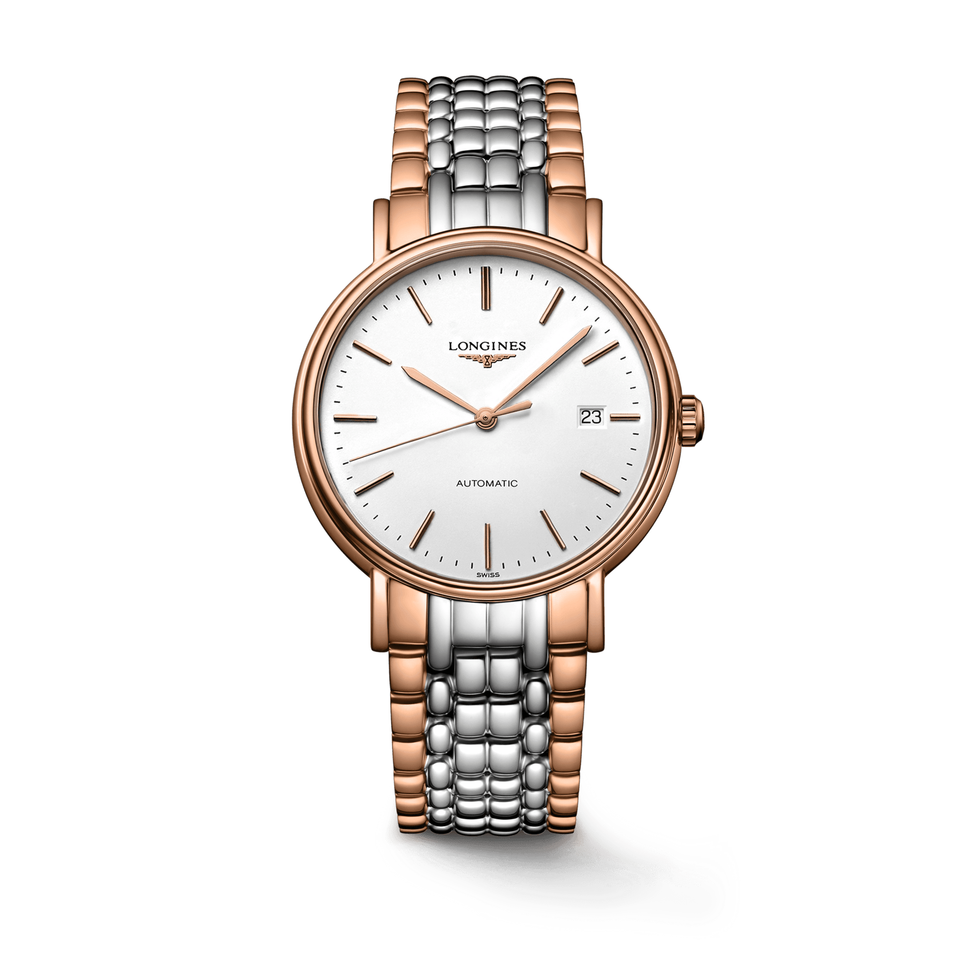  Shop Authentic Longines Presence 38.5mm Automatic White Dial Two Tone Steel Strap Watch for Men - L4.921.1.12.7 - Luxxuri