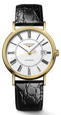  Shop Authentic Longines Presence 25.5mm Automatic White Dial Black Leather Strap Watch for Women - L4.921.2.11.2 - Luxxuri