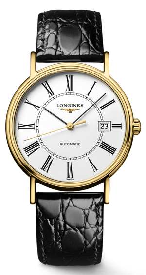  Shop Authentic Longines Presence 25.5mm Automatic White Dial Black Leather Strap Watch for Women - L4.921.2.11.2 - Luxxuri