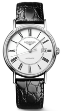  Shop Authentic Longines Presence 38.5mm Automatic White Dial Black Leather Strap Watch for Men - L4.921.4.11.2 - Luxxuri