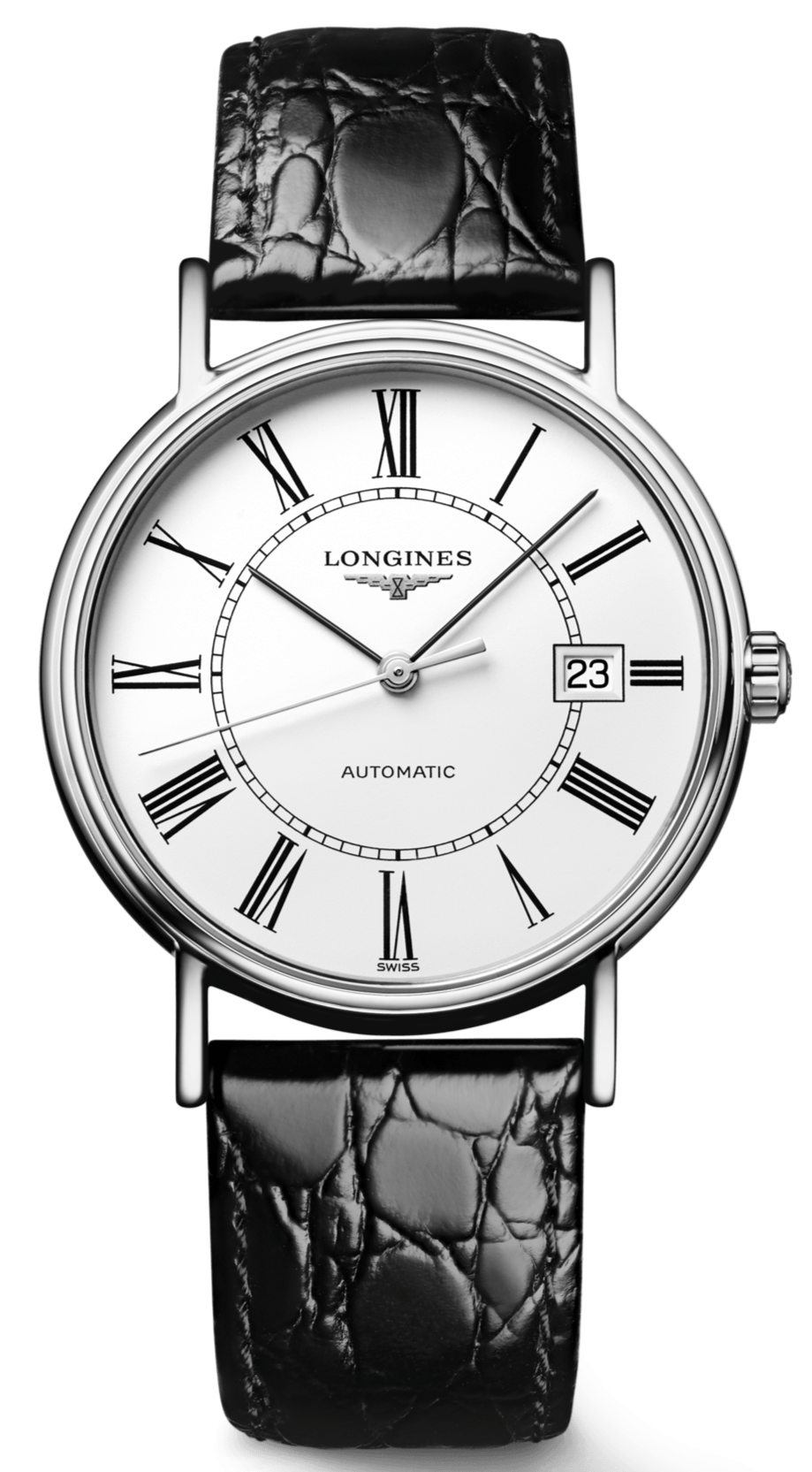  Shop Authentic Longines Presence 38.5mm Automatic White Dial Black Leather Strap Watch for Men - L4.921.4.11.2 - Luxxuri