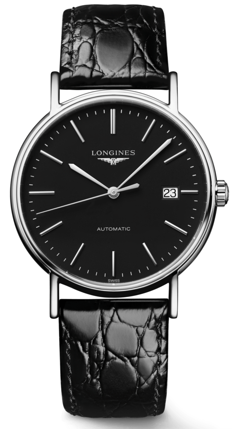  Shop Authentic Longines Presence 38.5mm Automatic Black Dial Black Leather Strap Watch for Men - L4.921.4.52.2 - Luxxuri