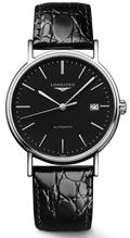  Shop Authentic Longines Presence 38.5mm Automatic Black Dial Black Leather Strap Watch for Men - L4.921.4.52.2 - Luxxuri