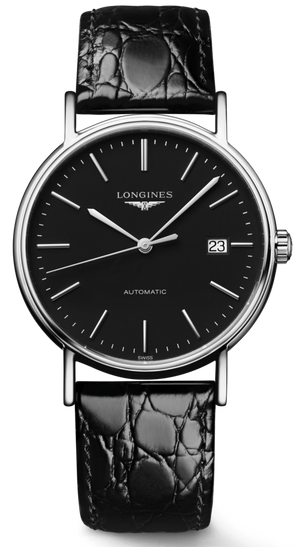  Shop Authentic Longines Presence 38.5mm Automatic Black Dial Black Leather Strap Watch for Men - L4.921.4.52.2 - Luxxuri