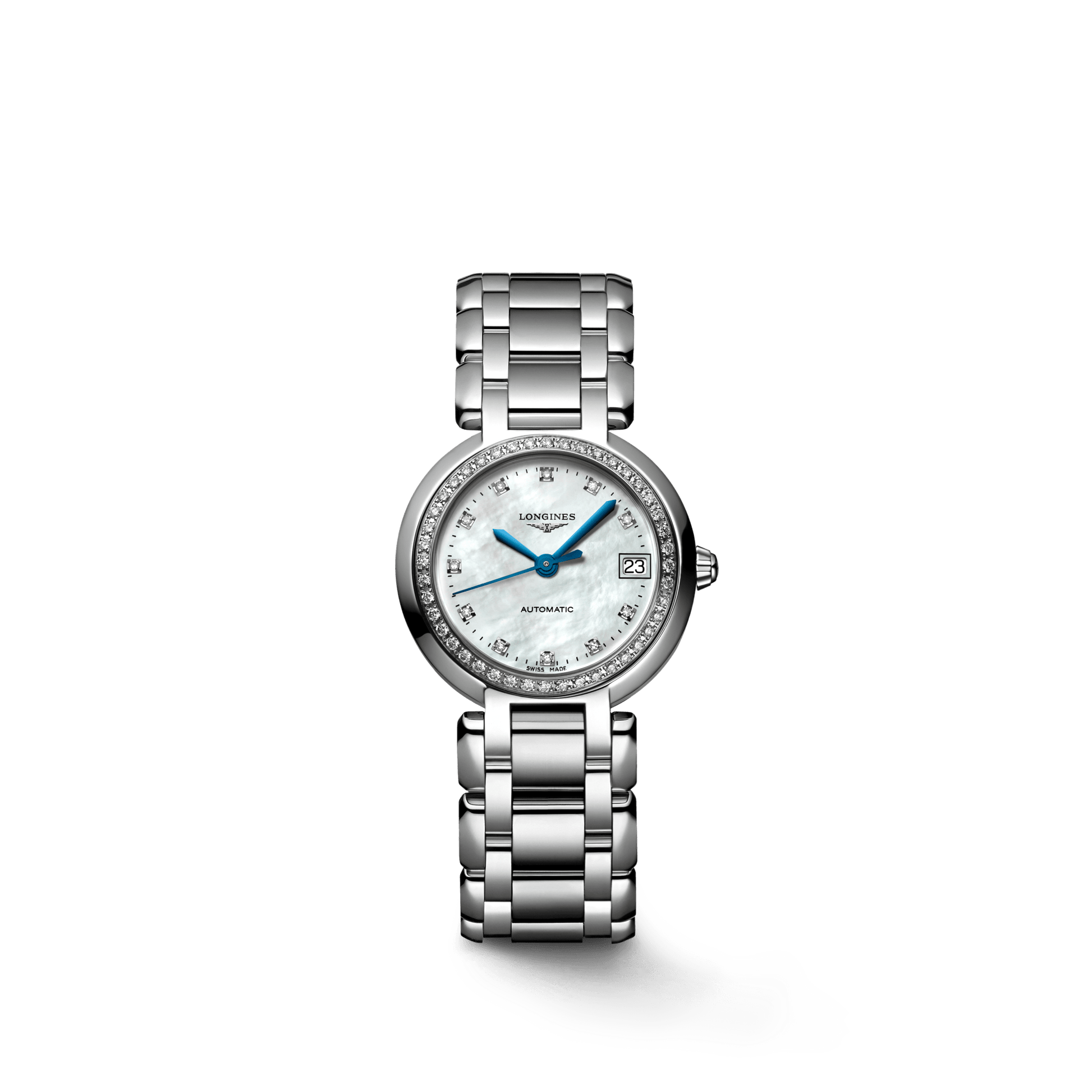  Shop Authentic Longines PrimaLuna 26.5mm Automatic White Mother of Pearl Dial Silver Stainless Steel Watch for Women - L8.111.0.87.6 - Luxxuri