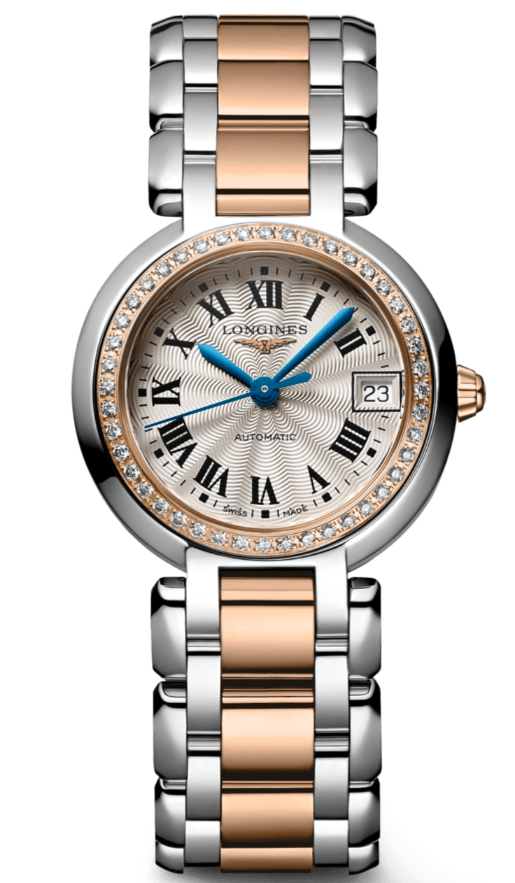  Shop Authentic Longines PrimaLuna Automatic Diamond 26.5mm Silver Dial Two Tone Steel Strap Watch for Women - L8.111.5.79.6 - Luxxuri