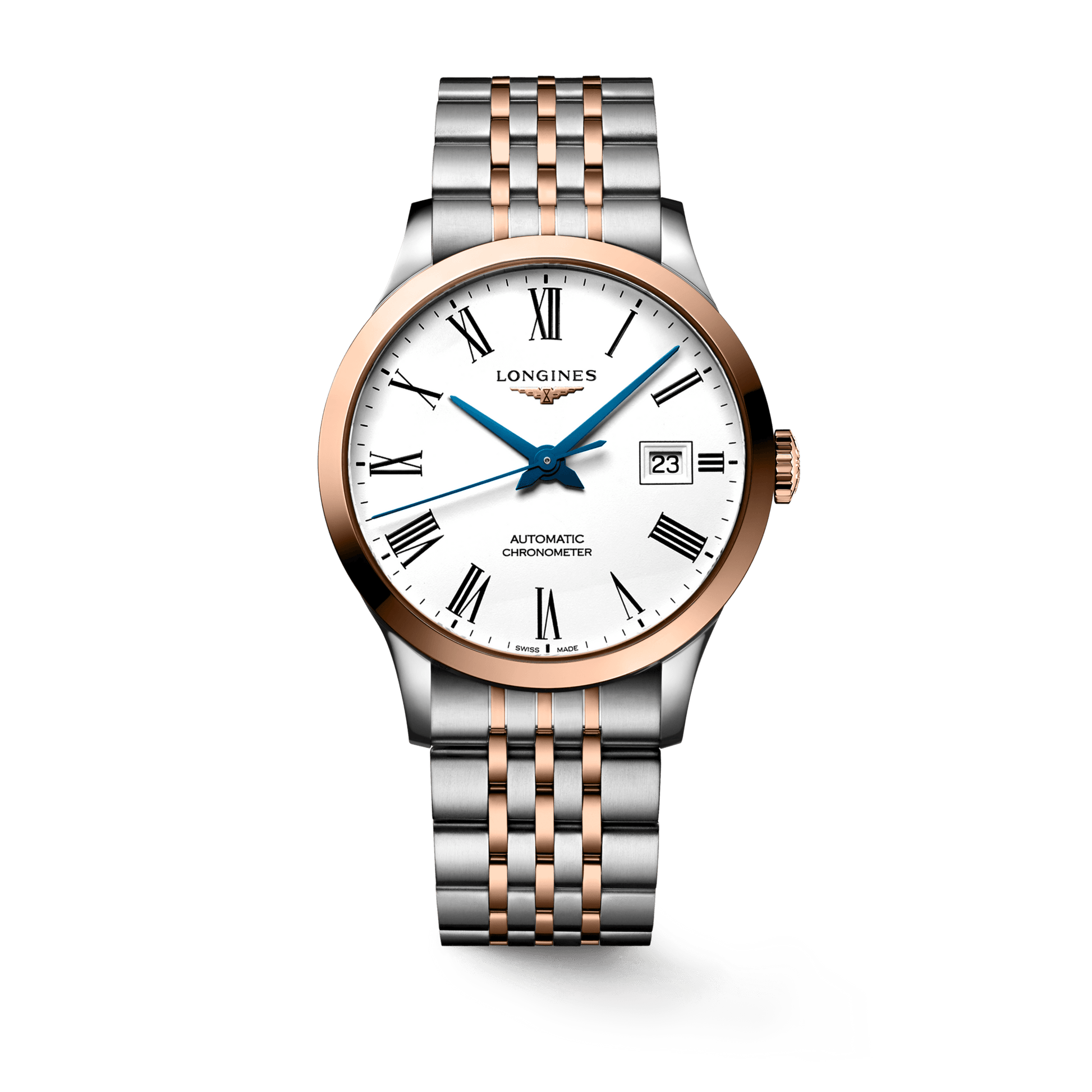  Shop Authentic Longines Record Automatic 18K Pink Gold Watch for Men - L2.821.5.11.7 - Luxxuri