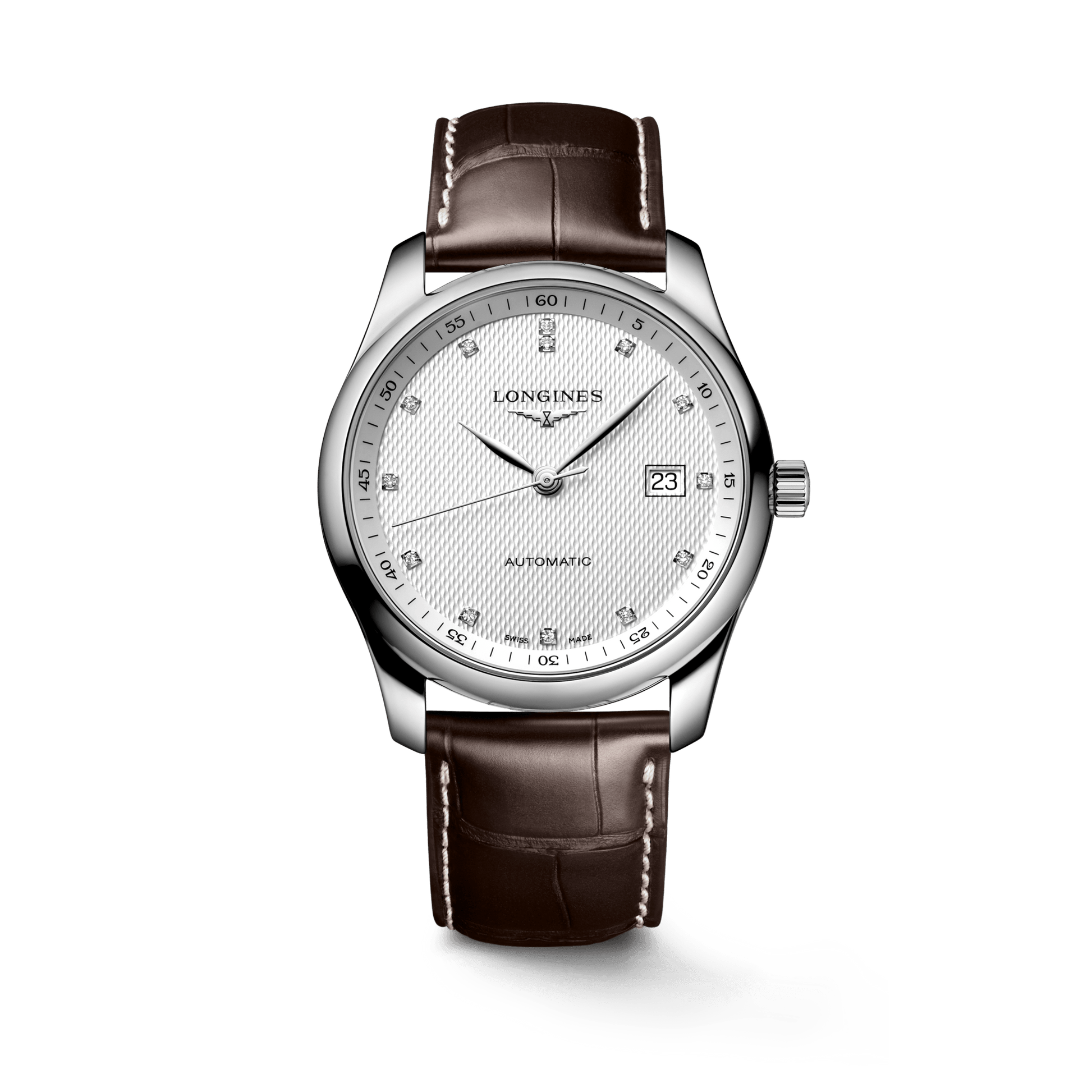 Shop Authentic Longines Master Collection Automatic 40mm White Dial Brown Leather Strap Watch for Men - L2.793.4.77.3 - Luxxuri
