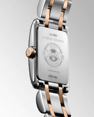  Shop Authentic Longines Dolcevita 18K Gold Silver Dial Two Tone Steel Strap Watch for Women - L5.258.5.71.7 - Luxxuri