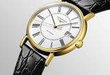  Shop Authentic Longines Presence 25.5mm Automatic White Dial Black Leather Strap Watch for Women - L4.921.2.11.2 - Luxxuri