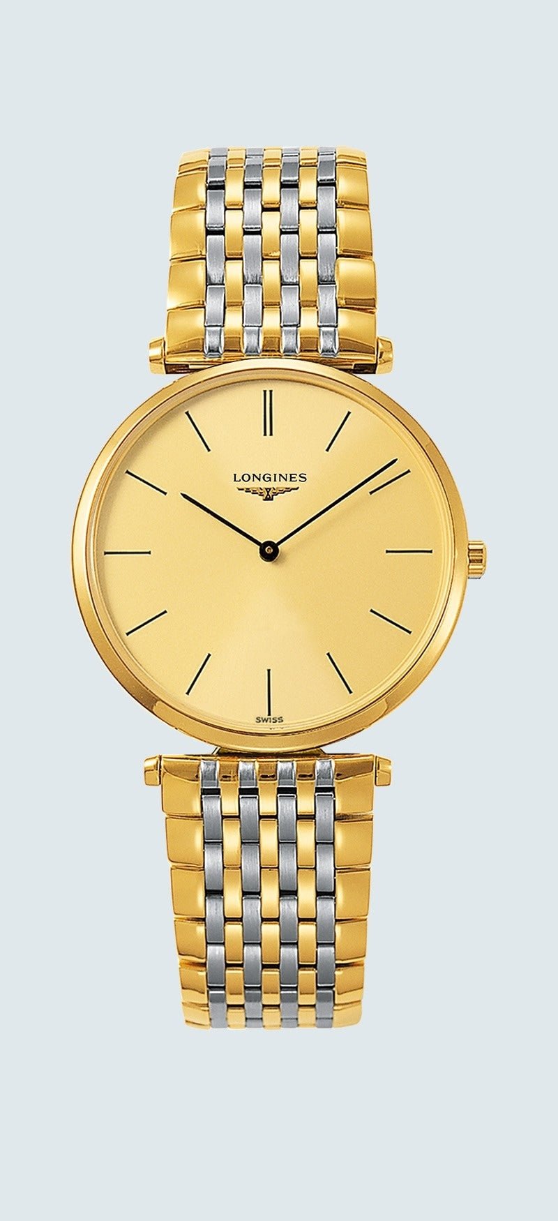 Longines La Grande Classique De Longines Gold Dial Two Tone Mesh Bracelet Watch for Women - L4.755.2.32.7