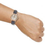  Shop Authentic Fossil Original Boyfriend Skeleton White Dial Blue Leather Strap Watch for Women - ME3086 - Luxxuri