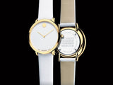  Shop Authentic Movado 70th Anniversary Limited Edition White Dial White Leather Strap Watch For Women - 0607138 - Luxxuri
