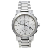  Shop Authentic Burberry The City Chronograph Silver Dial Silver Steel Strap Watch for Men - BU9350 - Luxxuri