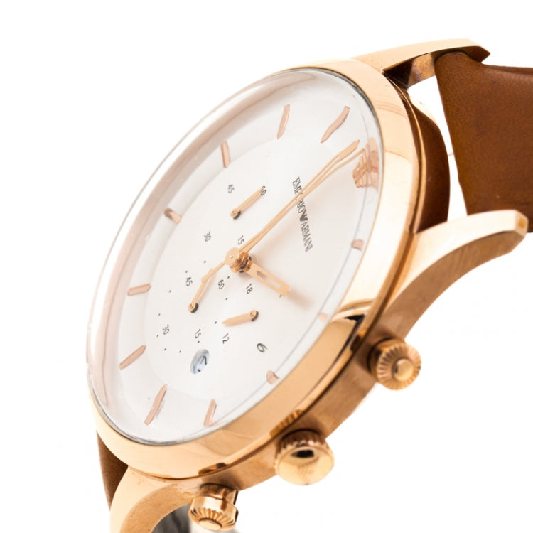  Shop Authentic Emporio Armani Quartz Silver Dial Brown Leather Strap Watch For Men - AR11043 - Luxxuri