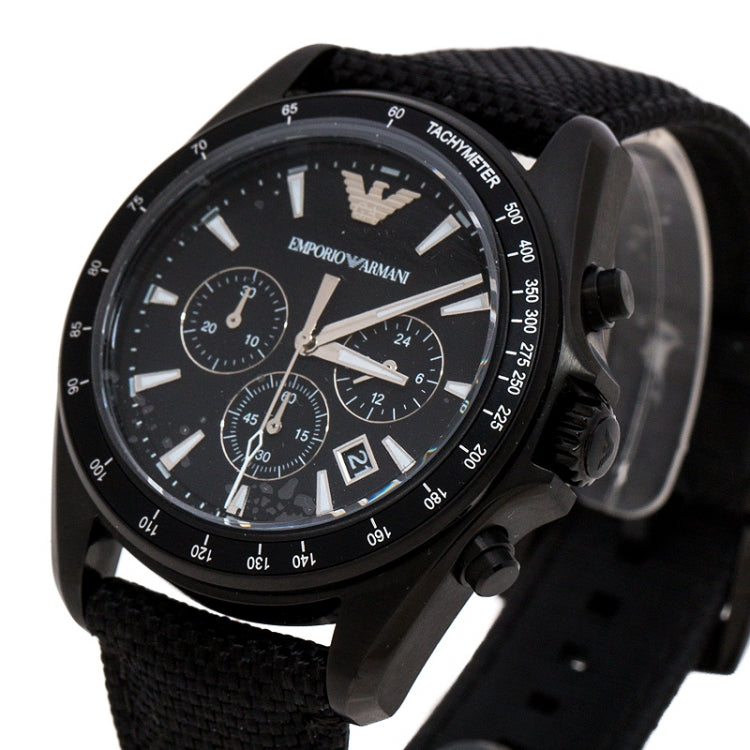  Shop Authentic Emporio Armani Sigma Chronograph Black Dial Black Leather Strap Watch For Men - AR6131 - Luxxuri