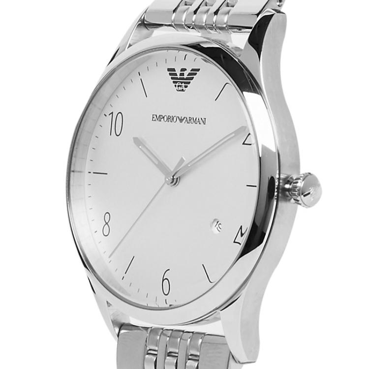  Shop Authentic Emporio Armani Classic Silver Dial Silver Steel Strap Watch For Men - AR1867 - Luxxuri