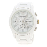  Shop Authentic Emporio Armani Chronograph Ceramic White Dial Watch For Women - AR1403 - Luxxuri