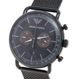  Shop Authentic Emporio Armani Aviator Black Dial Black Mesh Bracelet Watch For Men - AR11142 - Luxxuri