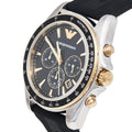  Shop Authentic Emporio Armani Sigma Chronograph lack Dial Black Rubber Strap Watch For Men - AR80003 - Luxxuri