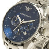  Shop Authentic Emporio Armani Sportivo Chronograph Blue Dial Silver Steel Strap Watch For Men - AR5860 - Luxxuri