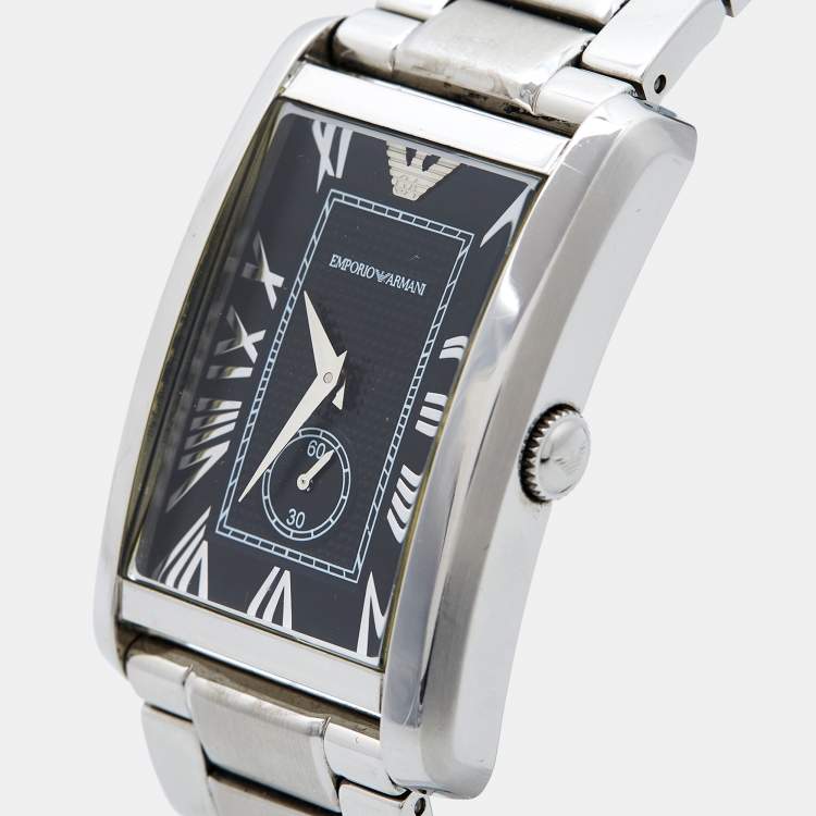  Shop Authentic Emporio Armani Classic Analog Black Dial Silver Steel Strap Watch For Men - AR1608 - Luxxuri