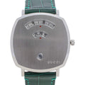  Shop Authentic Gucci Grip Quartz Silver Dial Green Leather Strap Watch For Women - YA157414 - Luxxuri