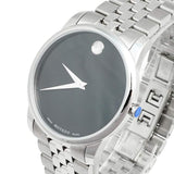  Shop Authentic Movado Museum Classic Black Dial Silver Steel Strap Watch For Men - 606504 - Luxxuri