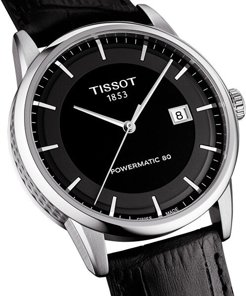  Shop Authentic Tissot Luxury Powermatic 80 Black Dial Black Leather Strap Watch For Men - T086.407.16.057.00 - Luxxuri