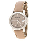  Shop Authentic Burberry The City Beige Dial Beige Leather Strap Watch for Women - BU9107 - Luxxuri