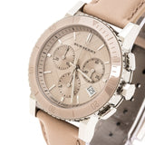  Shop Authentic Burberry The City Chronograph Rose Gold Dial Beige Leather Strap Watch For Women - BU9702 - Luxxuri