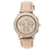  Shop Authentic Burberry The City Chronograph Rose Gold Dial Beige Leather Strap Watch For Women - BU9702 - Luxxuri