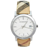  Shop Authentic Burberry The City Silver Dial Brown Leather Strap Watch for Women - BU9025 - Luxxuri