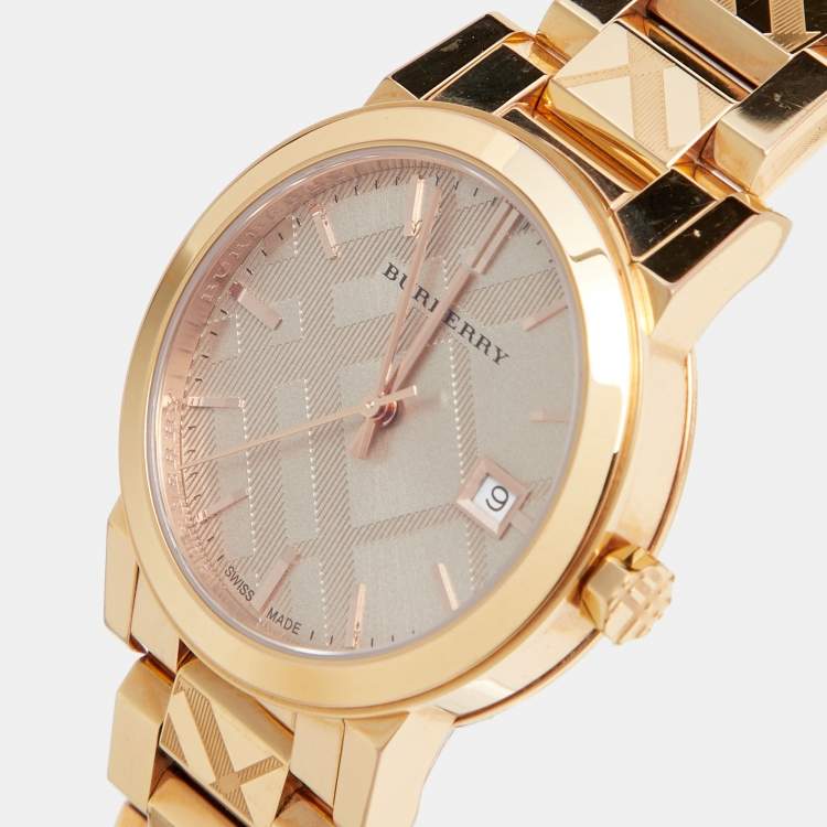  Shop Authentic Burberry The City Rose Gold Dial Rose Gold Steel Strap Watch for Women - BU9146 - Luxxuri