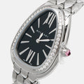  Shop Authentic Bvlgari Serpenti Seduttori Diamonds Black Dial Silver Steel Strap Watch for Women - SERPENTI103449 - Luxxuri