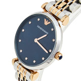  Shop Authentic Emporio Armani Gianni T Bar Crystal Blue Dial Two Tone Steel Strap Watch For Women - AR11092 - Luxxuri