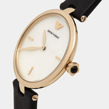  Shop Authentic Emporio Armani Arianna Analog Silver Dial Black Leather Strap Watch For Women - AR11200 - Luxxuri