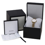  Shop Authentic Gucci G Timeless Quartz Mother of Pearl Dial Gold Steel Strap Watch For Women - YA1265021 - Luxxuri