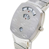  Shop Authentic Gucci Grip Quartz Silver Dial Silver Steel Strap Watch For Women - YA157410 - Luxxuri